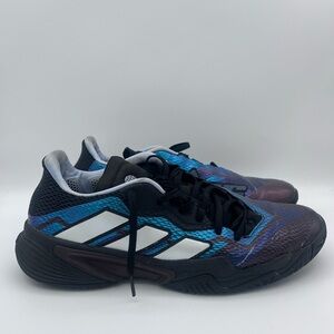 Adidas Barricade HQ8415 Men US 10 Sneaker Black Blue Dawn Tennis‎ Athletic Shoes